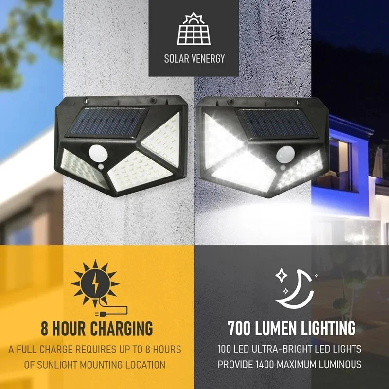 Solar Street Light Led - 100Led lampe solaire multifonctionnelle décoration de